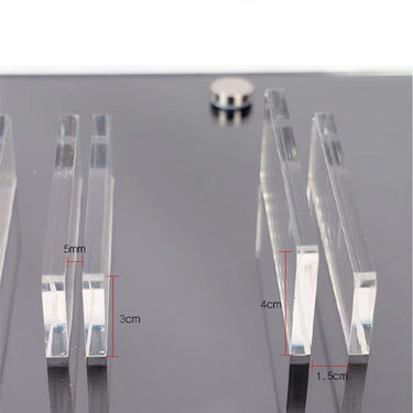 Espositore con 4 mini finestre frontali e 6 mini finestre laterali