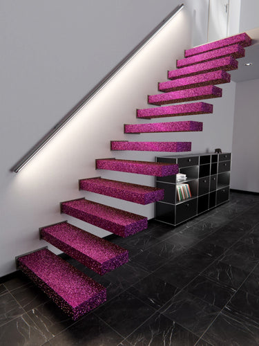 Pellicola per interni glitter rosa disco - 122 cm